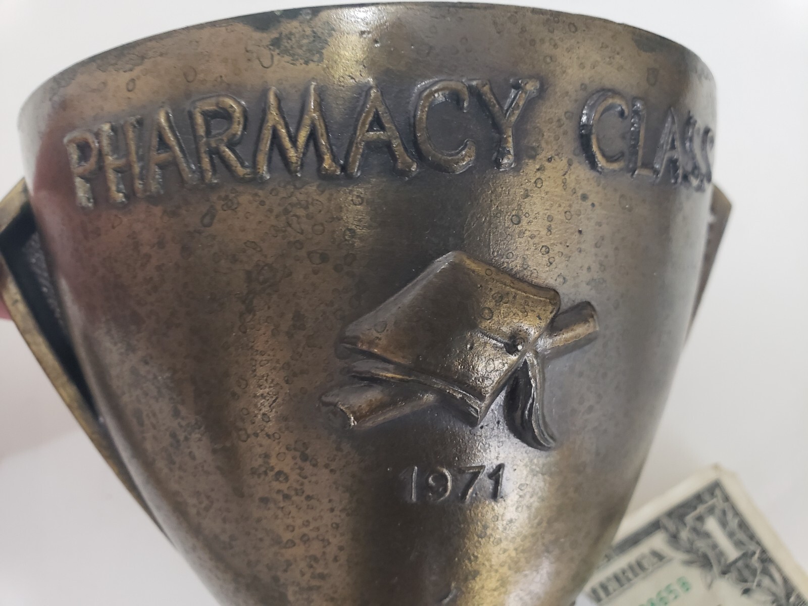 Schering Bronze Mortar & Pestle Apothecary Vintage 1976 Secondum Artem Pharmacy