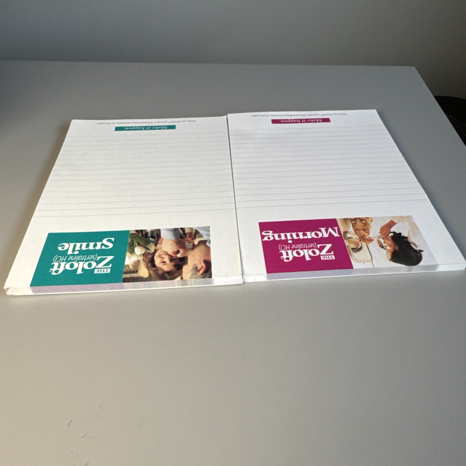 1996 Lot Of 2 Zoloft Pharmaceutical Notepads Advertising Promo drug Rep