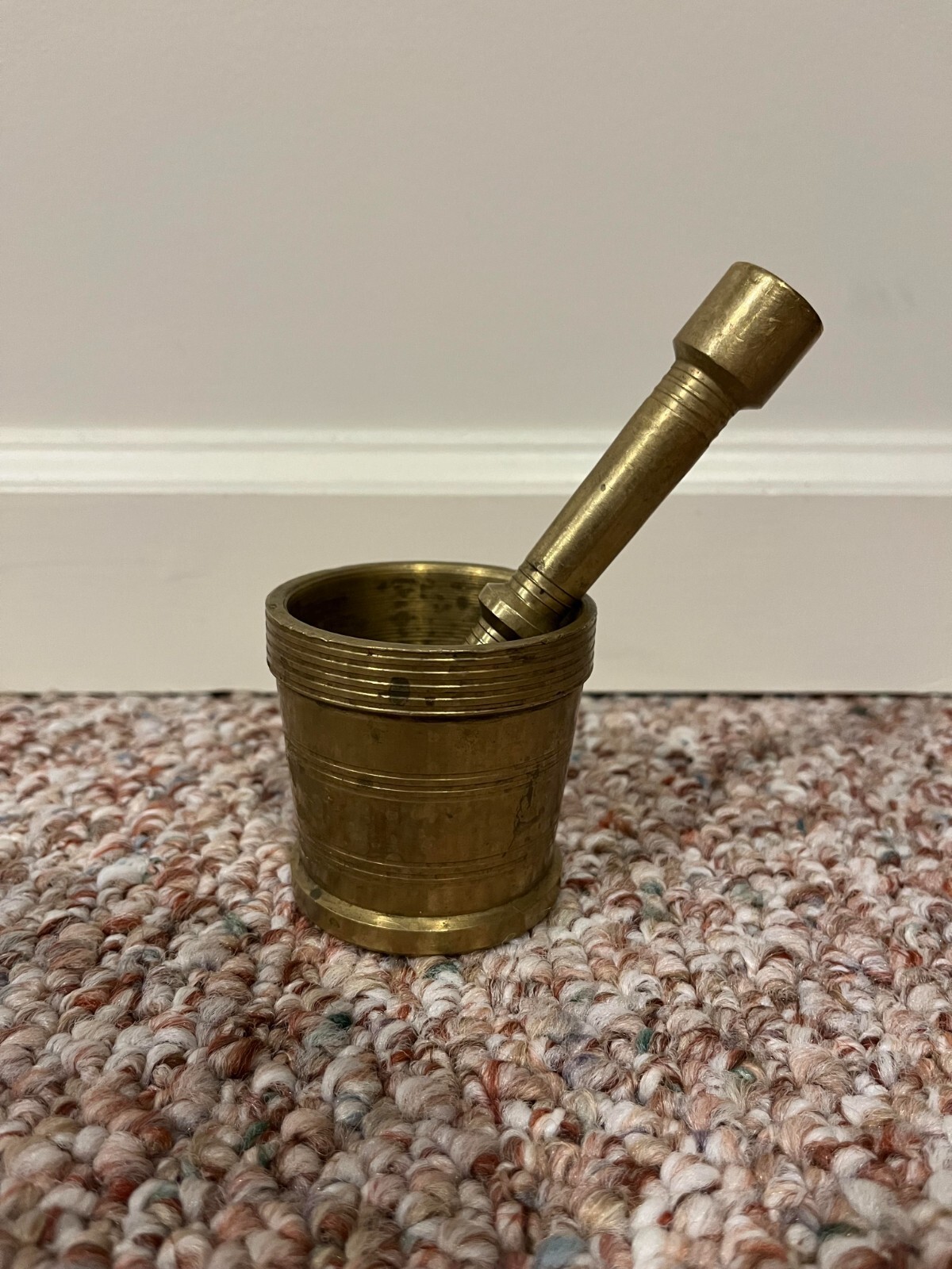 Vintage Brass Mortar and Pestle – Pre-Owned, Good Condition for Age