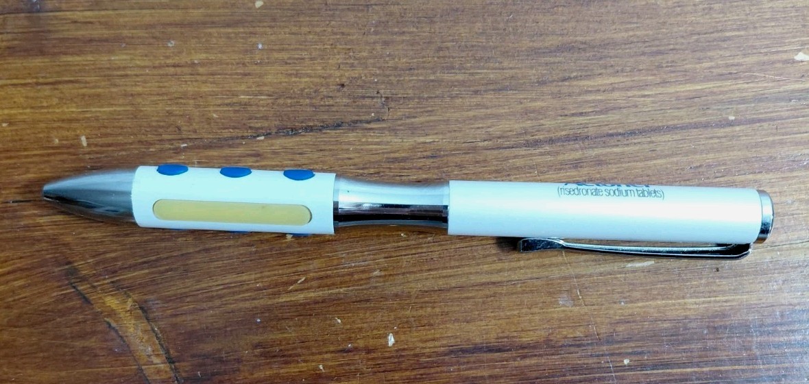 Actonel Pharma Rep Promo Pen NOS Unused Blue Grip Chrome Risedronate