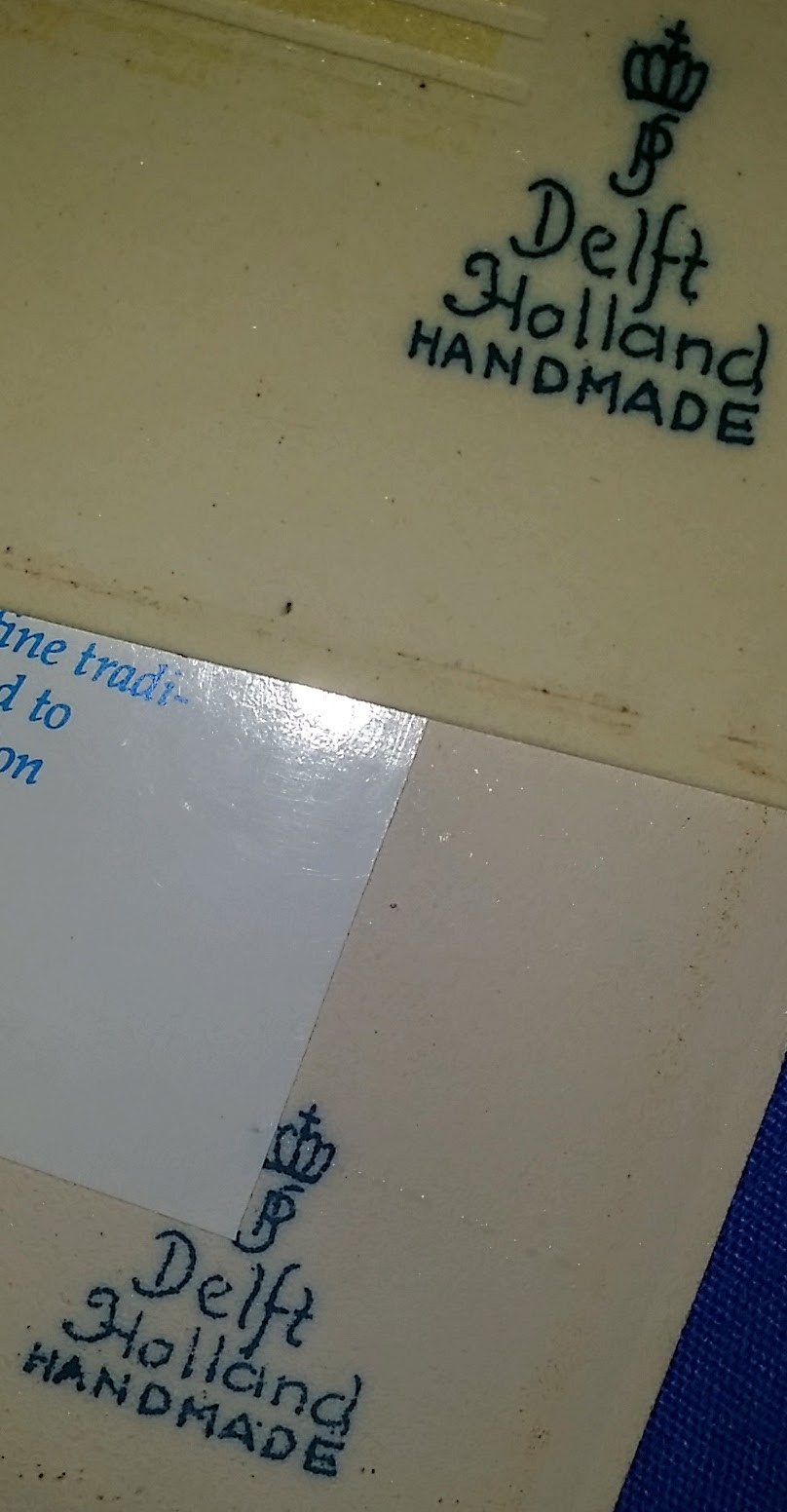 2 BURROUGHS WELLCOME Pharmacy PILL TILES 6″ Square DELFT BLUE 1988 Apothecary