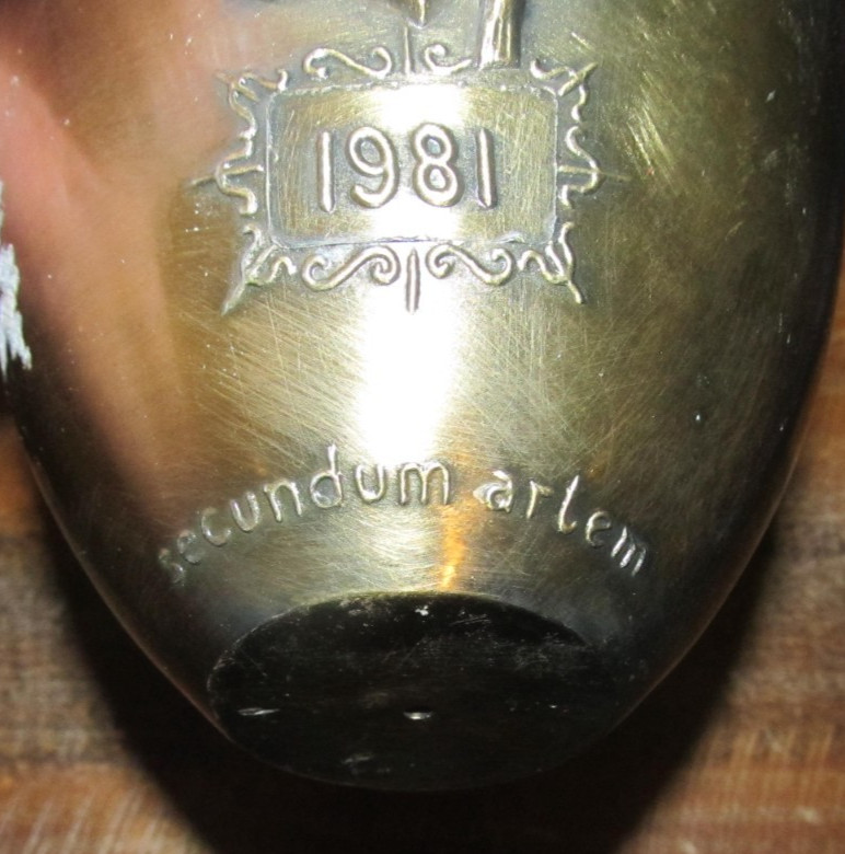 Vintage Pharmacy Class 1981 Mortar & Pestle Rx Secundum Artem Corrosion Brass
