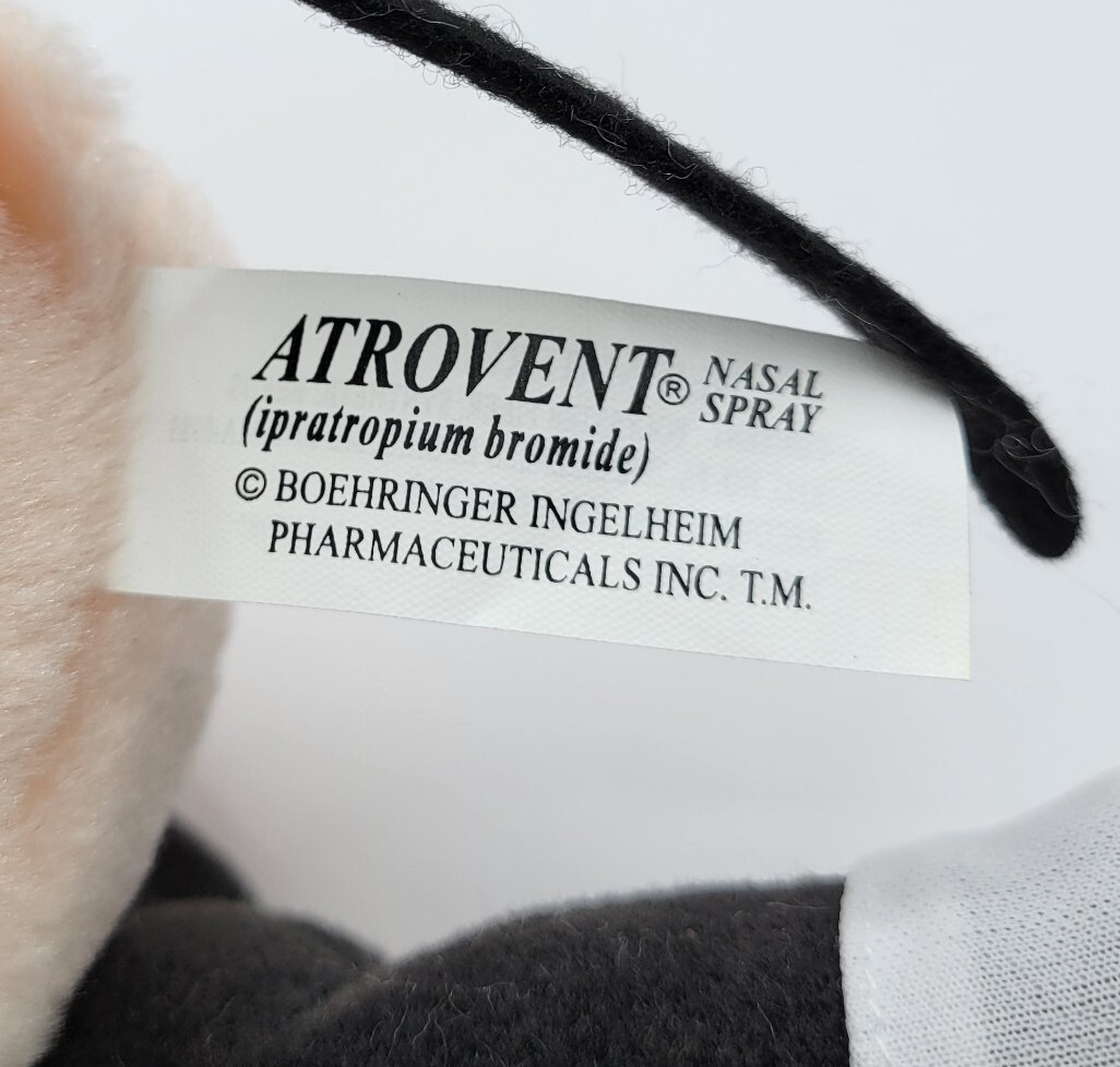 Atrovent Nasal Spray Nose Wearing Football Helmet 12″ Plush Pharma Advertising