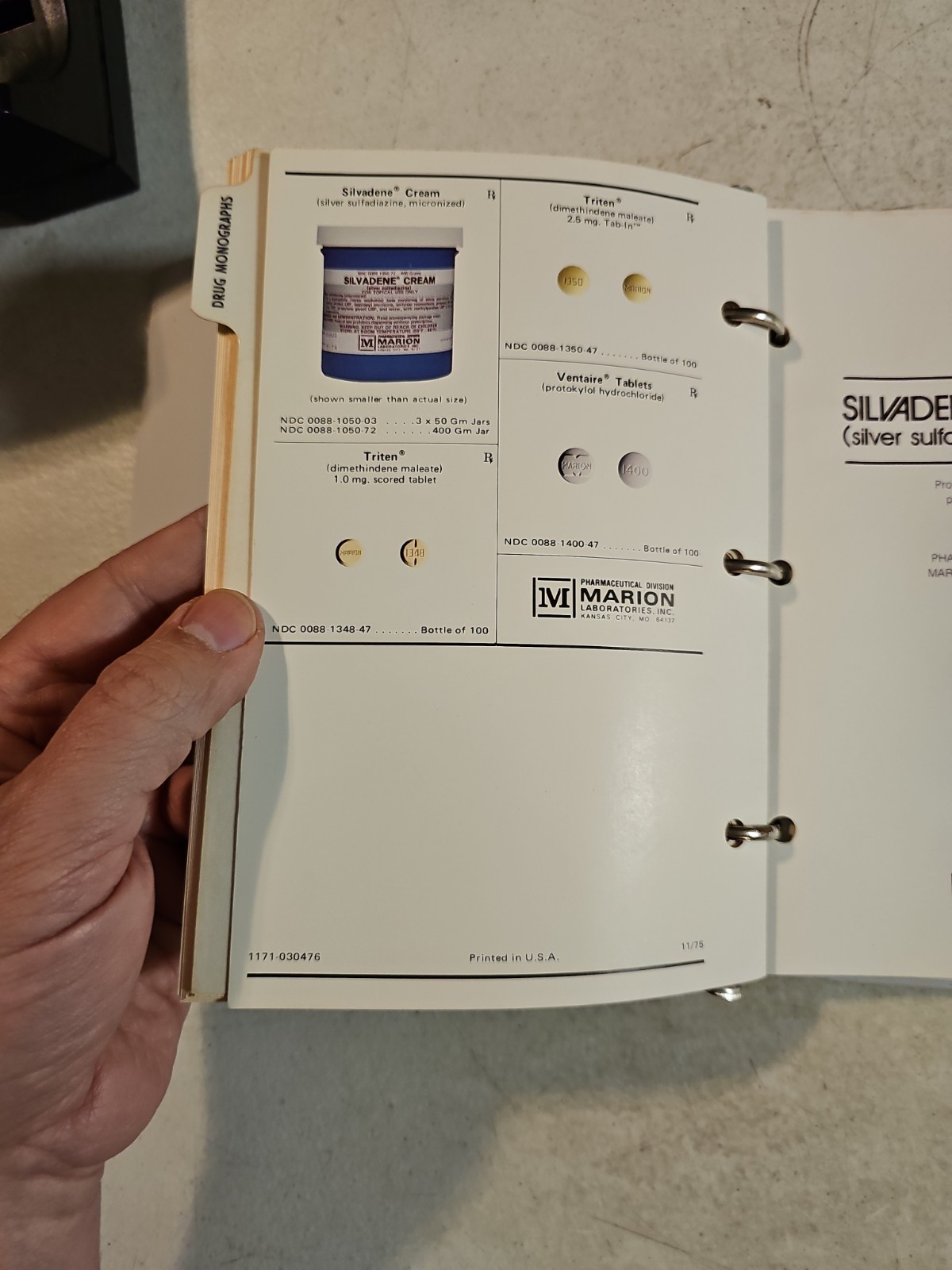 1976 Marion Laboratories Pharmaceutical Catalog & Product Data In Binder