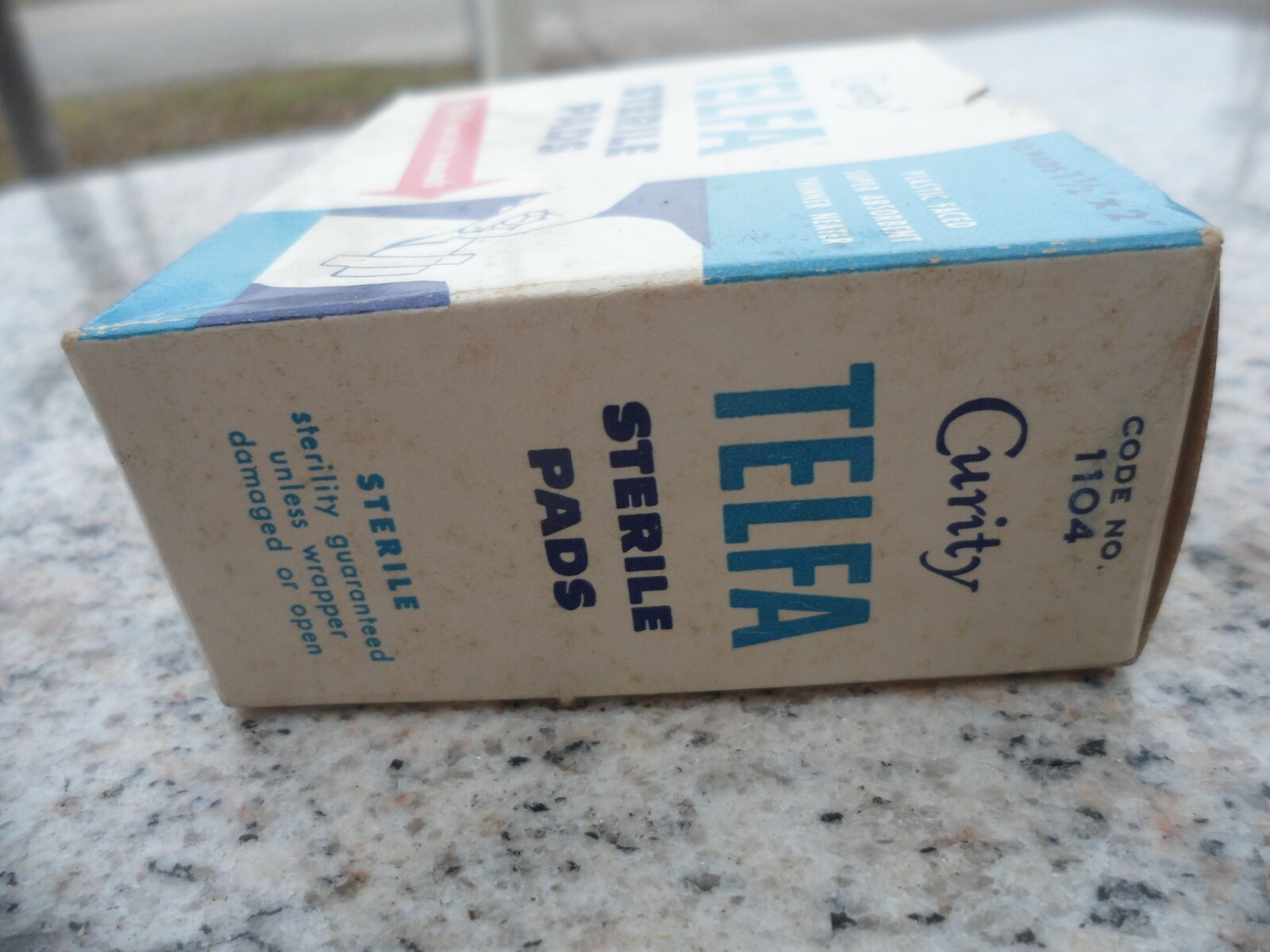 Sterile Pads Advertising Box Kendall Curity Telfa Original Content Vintage 1970s