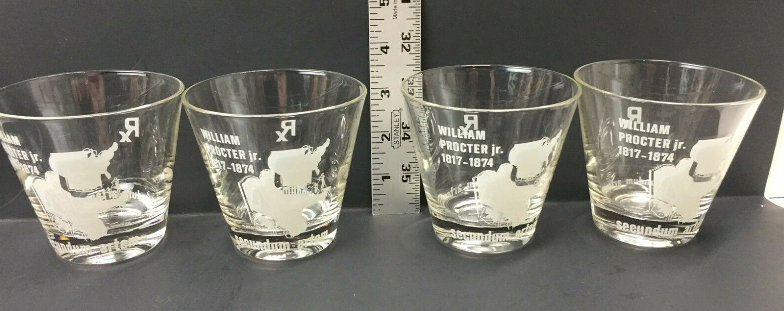 4 William Procter Jr Secundum Artem RX Rocks Drinking Water Glasses