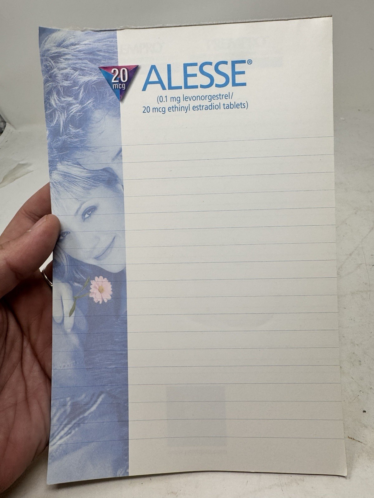 Vintage 2000 Alesse Notepad Pharmaceutical Drug Rep Doctor Gift Swag
