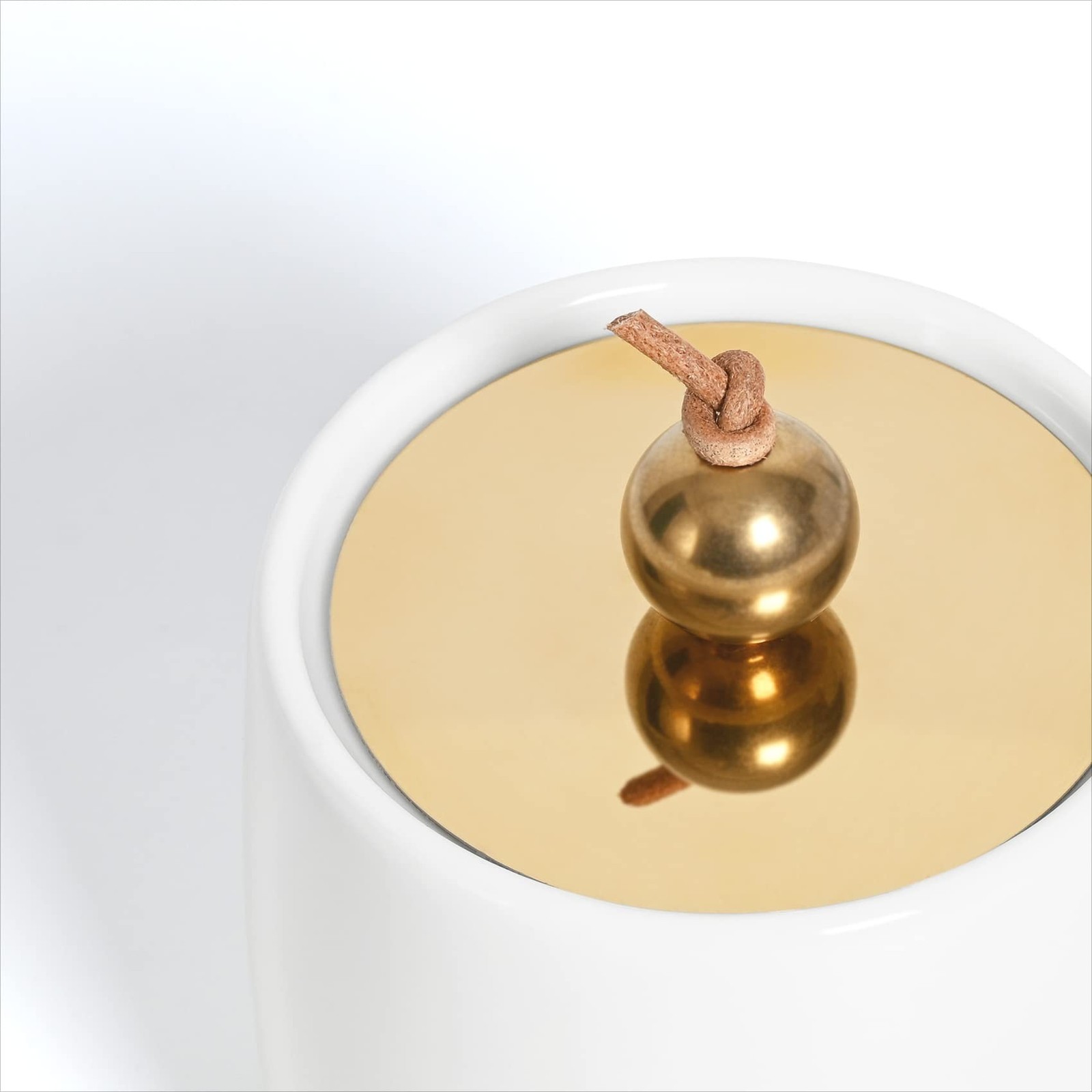 2 Pack Ceramic Qtip Holder Dispenser with Gold Lids, White Apothecary Jars Ba…