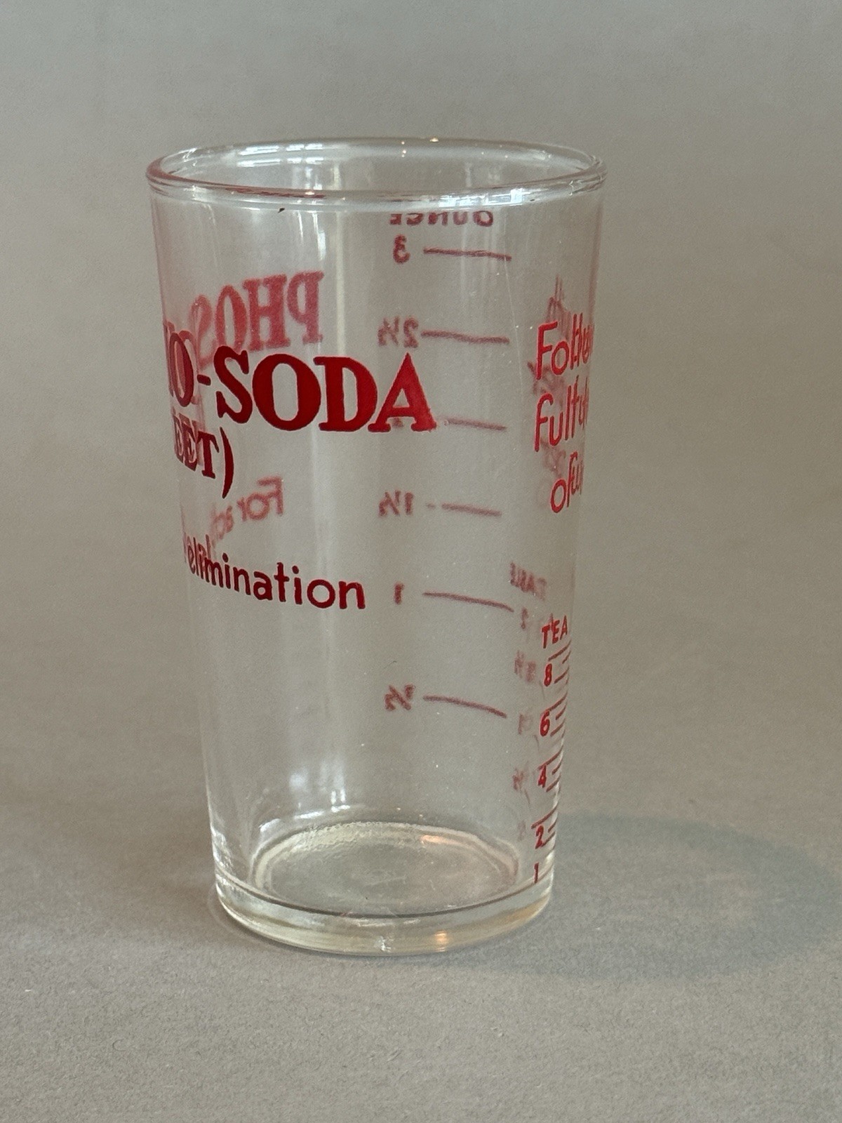 Vintage Medical Glass Phospho-Soda (Fleet) Shot Glass Measuring Cup