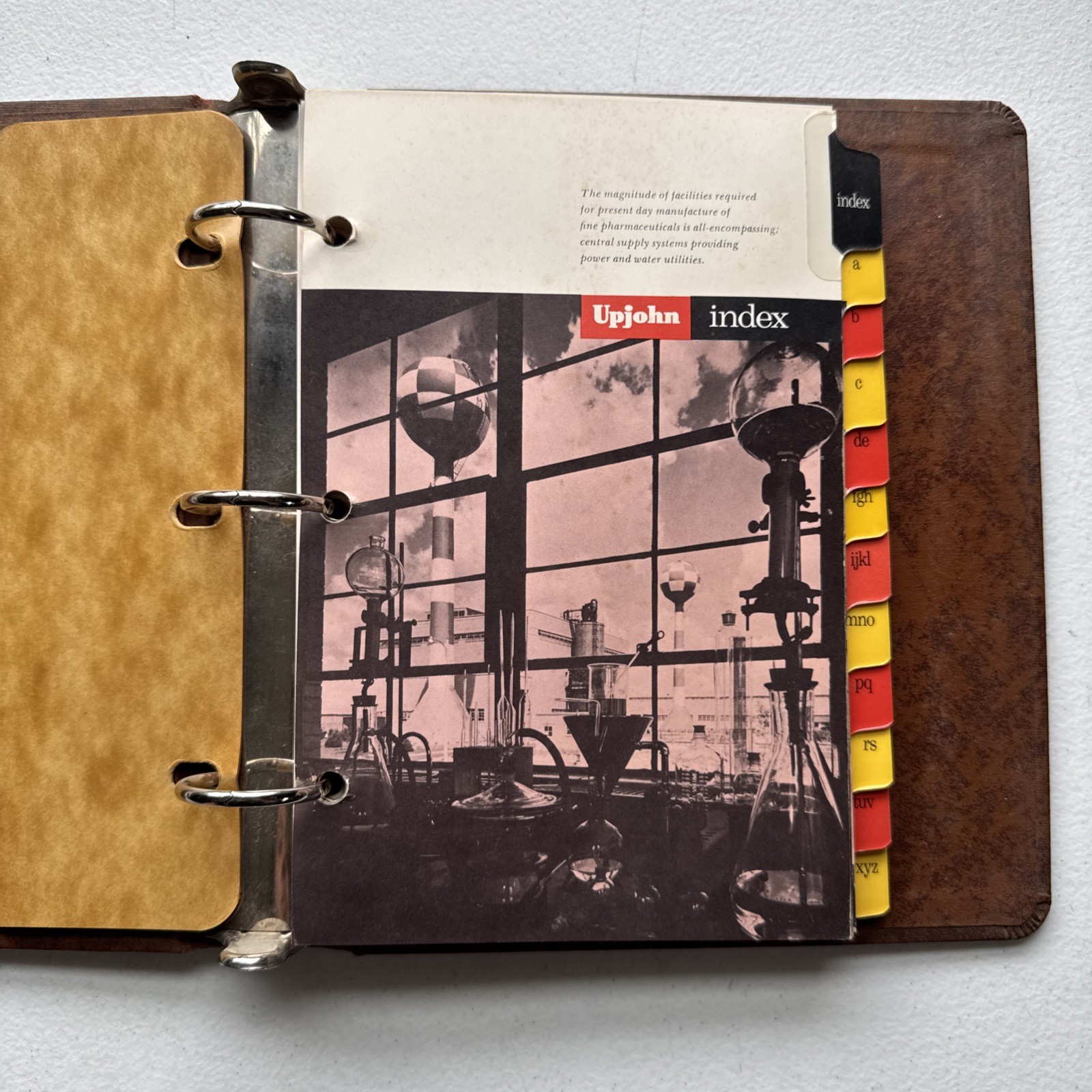 Vintage 1971 Upjohn Company Binder With Pharmaceutical Product Info