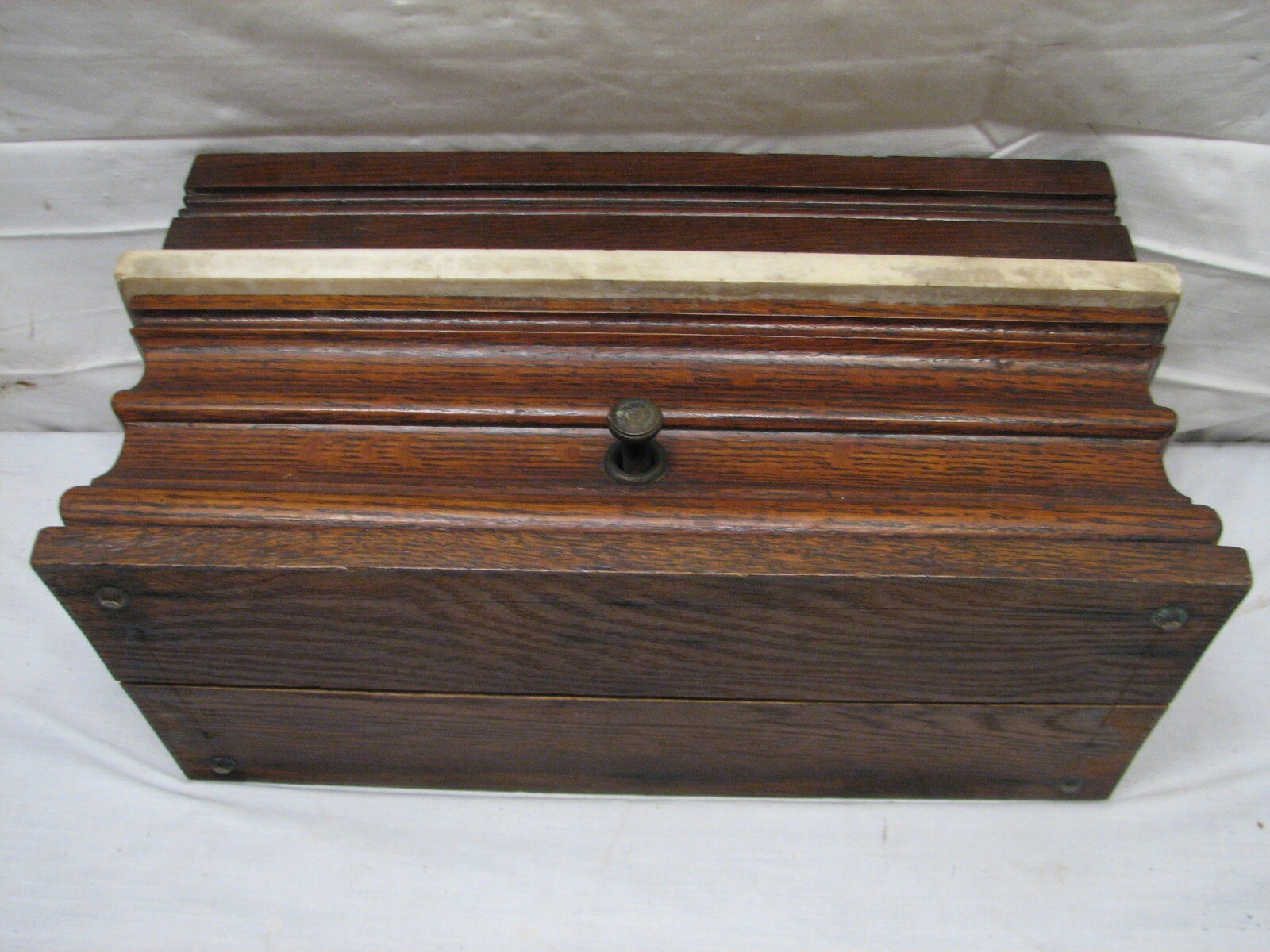 Antique Marble & Wood Apothecary Pharmacist Balance Scale Mod Lab Country Store