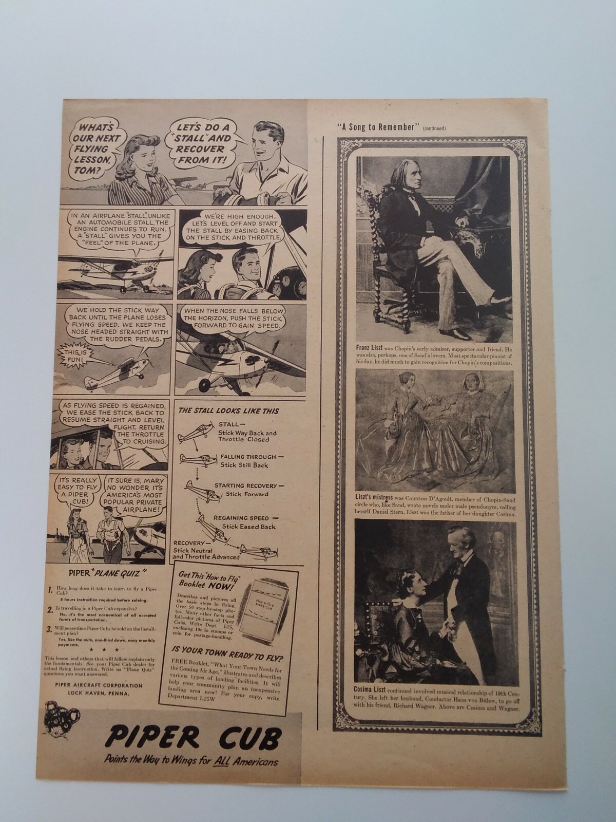 Squibb Print Ad Original Vintage 1945 Bristol Myers NYC Malaria Piper Cub PA