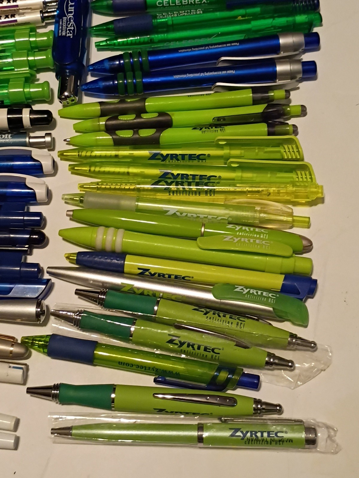 Pharmaceutical Ballpoint Pens Drug Rep Promo Lot of 80 Zoloft, Celebrex, Zyrtec