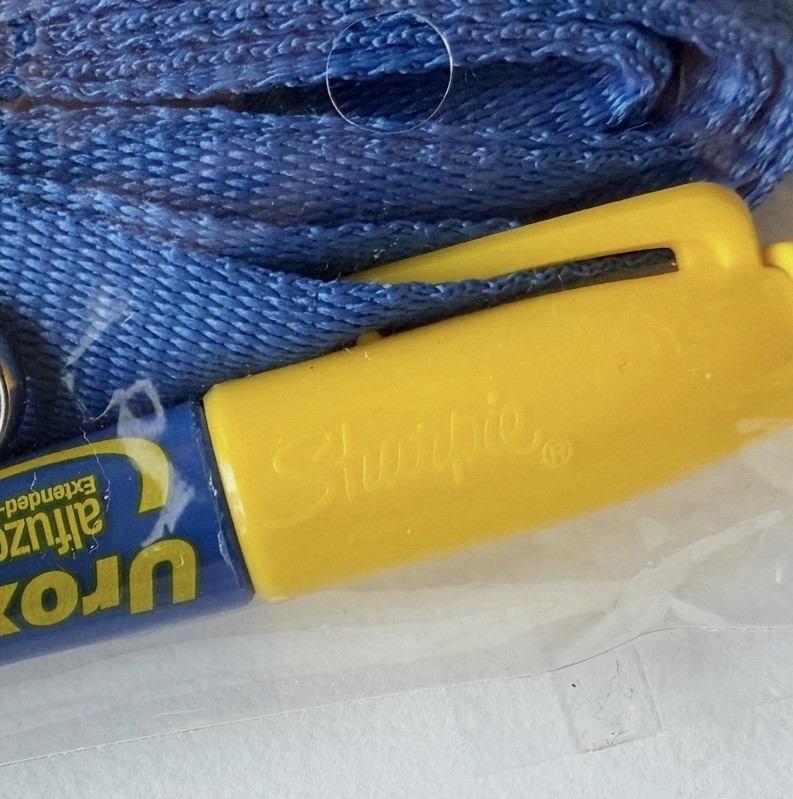 New NOS Uroxatral Mini Sharpie Marker Drug Rep Pharmaceutical Promo neck Band