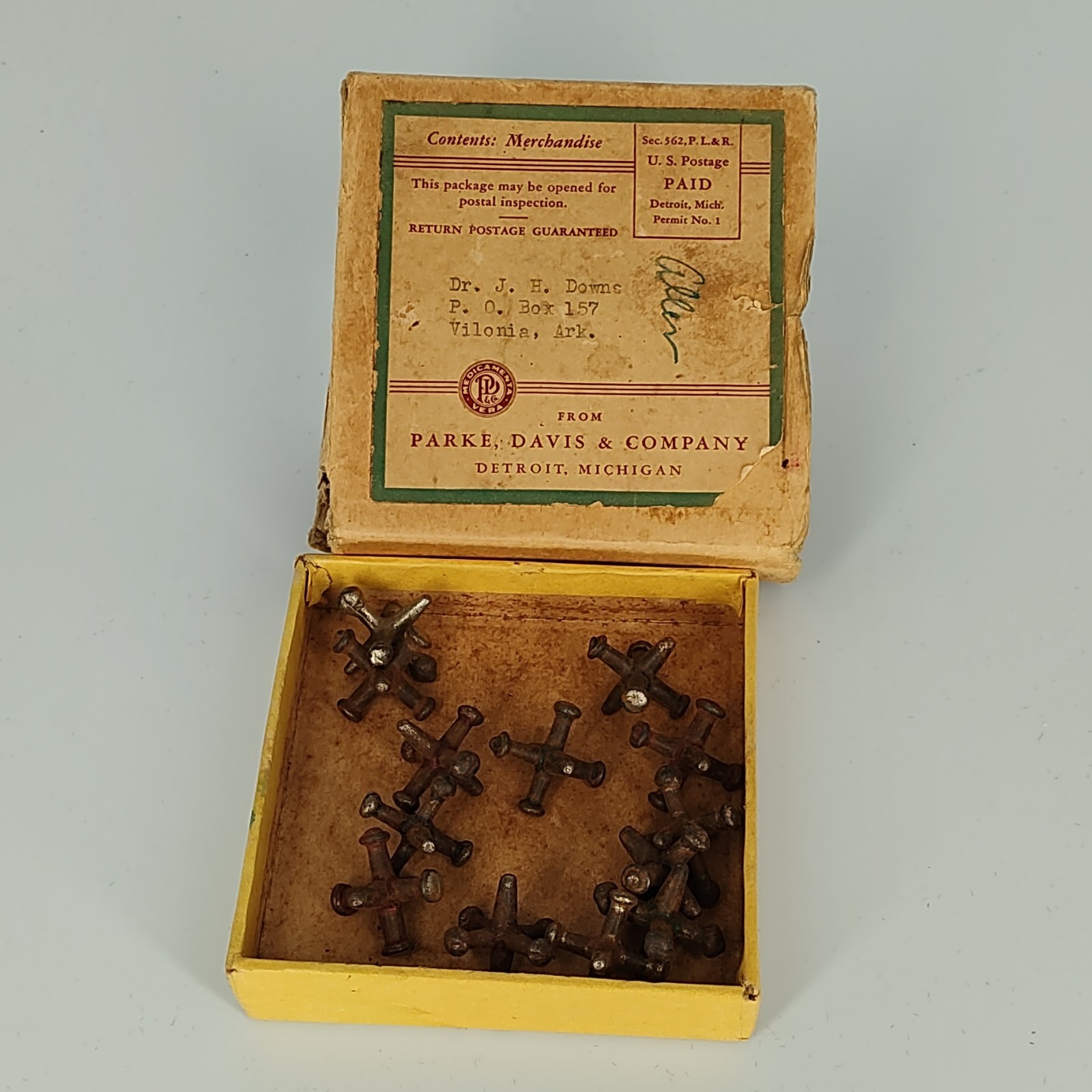 Early 1900s Pharmaceutical Advertising Toy Parke Davis Jacks Set Boxed Doctor