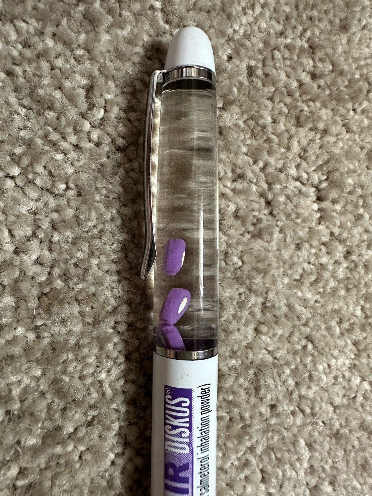 Vintage Advair Pen Drug Rep Advertising Metal Floaty Pen – Works