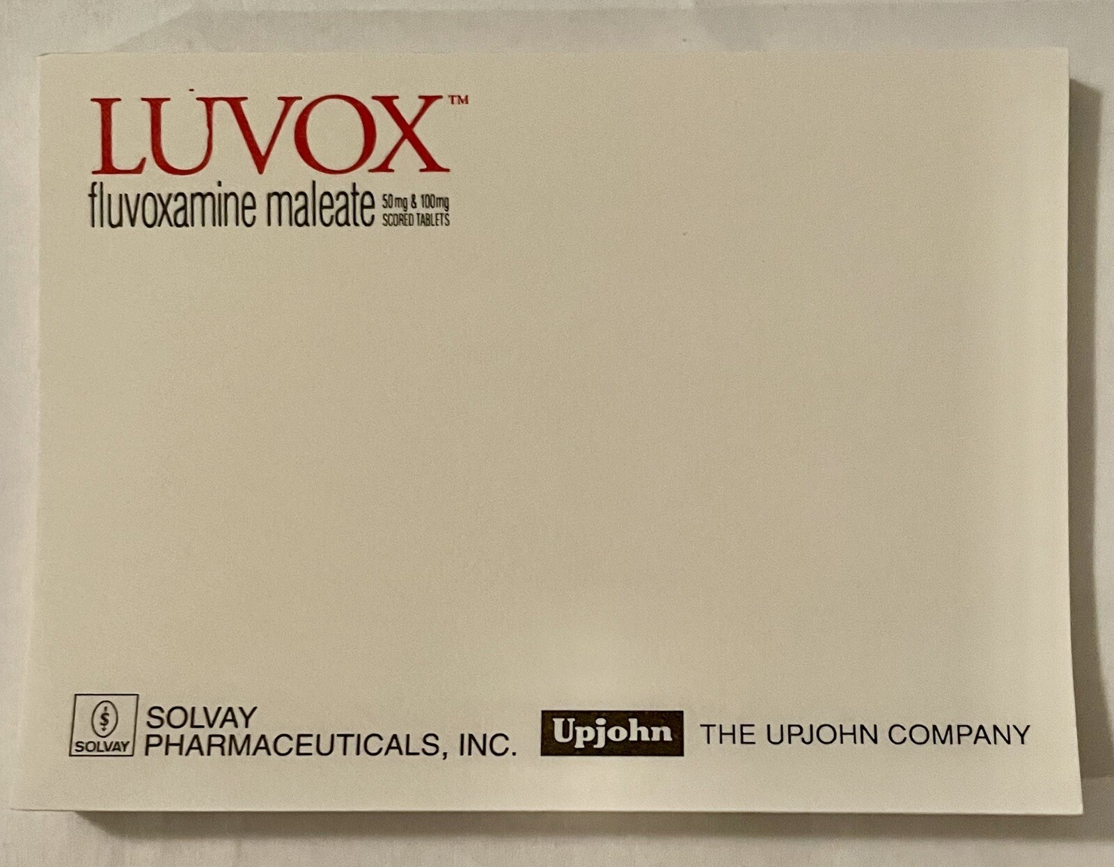VTG 1990’s LOT of 6 LUVOX Post-it Notes Pads Medical Pharma Drug Logo New NOS