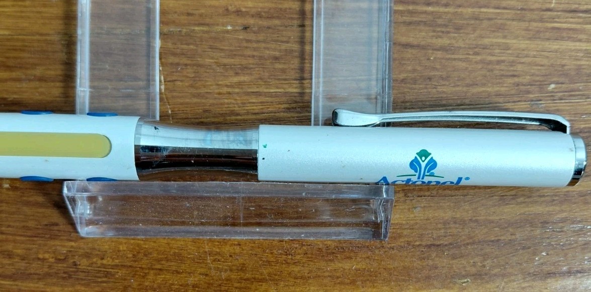 Actonel Pharma Rep Promo Pen NOS Unused Blue Grip Chrome Risedronate