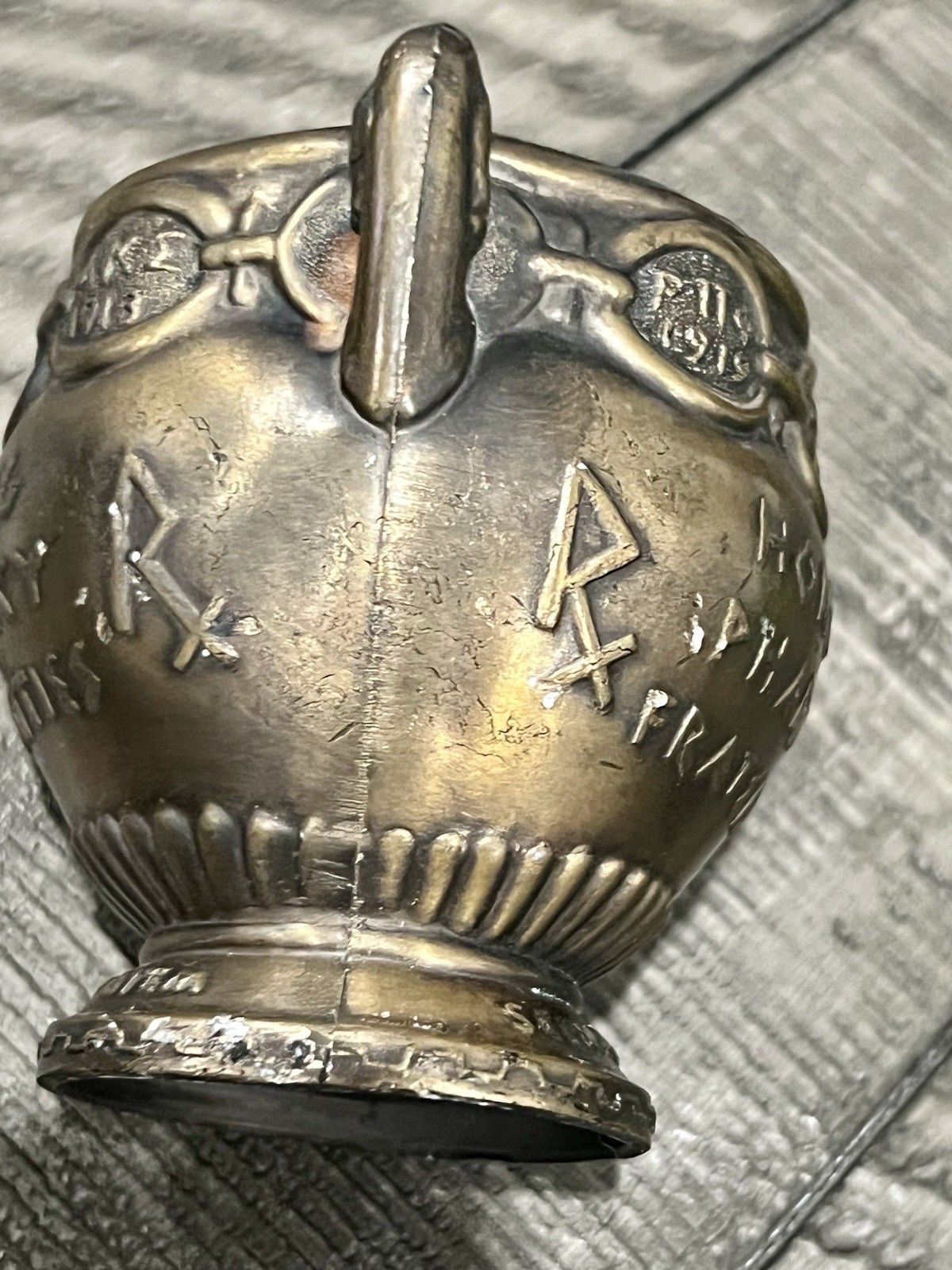 Vintage Mortar SECUNDUM ARTEM” RX Pharmacist Brass Coricidin Pharmacy