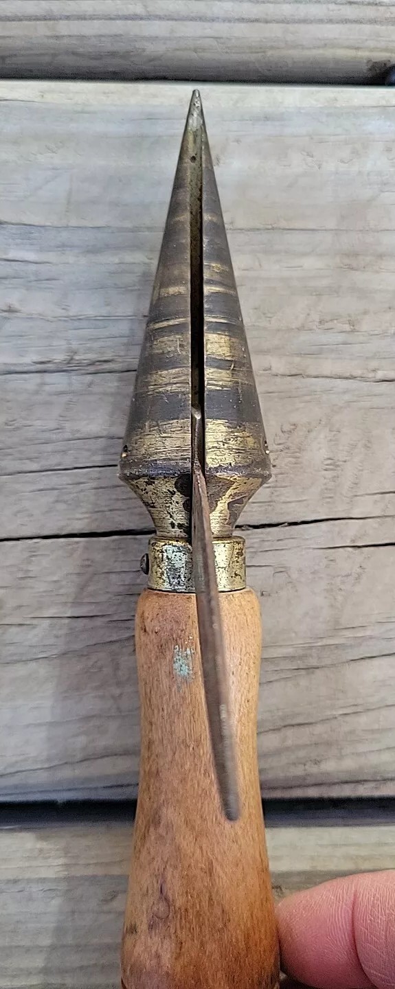 Vtg Cork Borer Sharpener Brass Cone Knife Pharma. Bottle Wine Possibly Antique