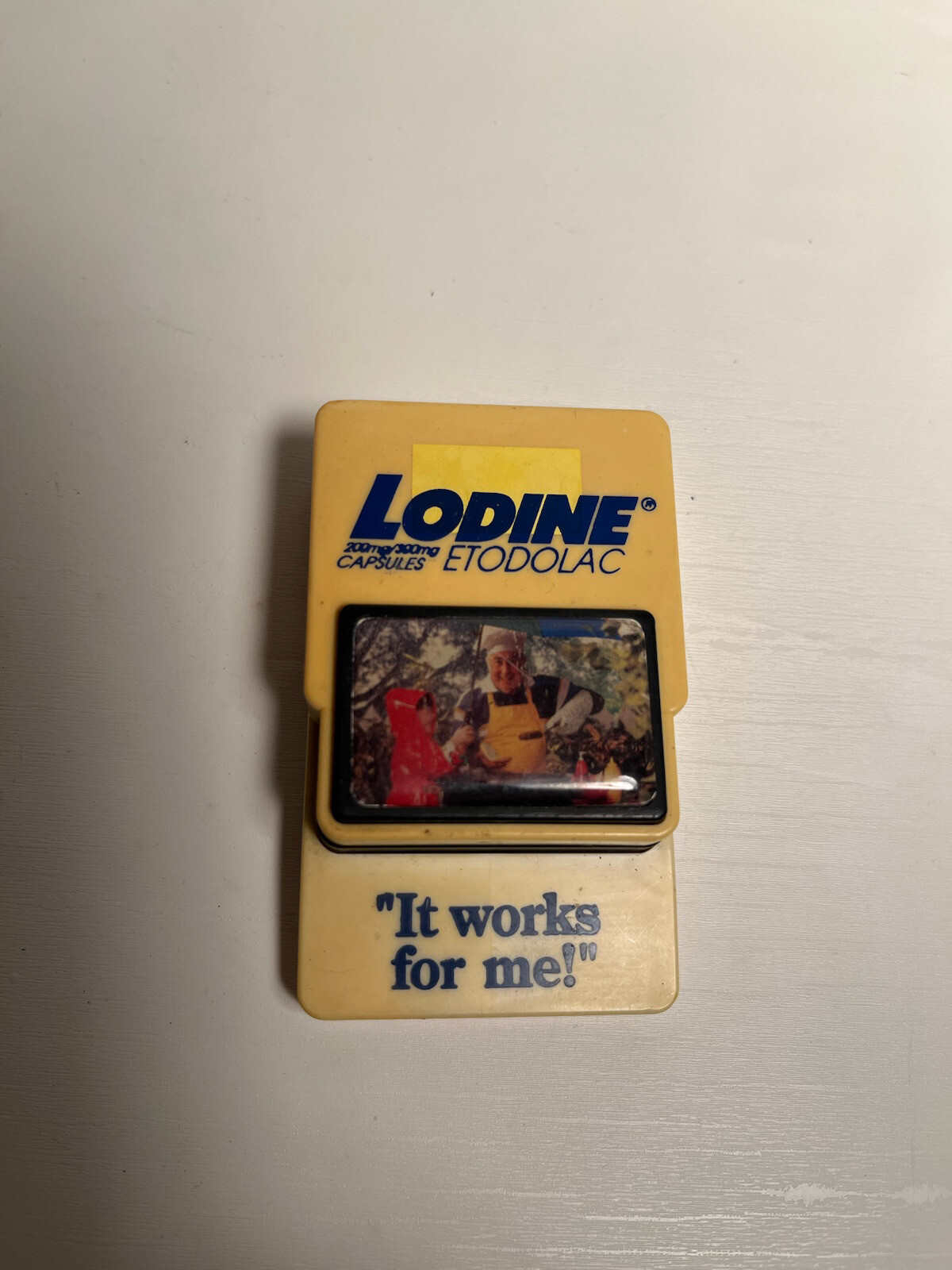 Vntg 1991 Lodine Etodolac Drug Rep Magnet It Works For Me! Grilling Man Artcraft