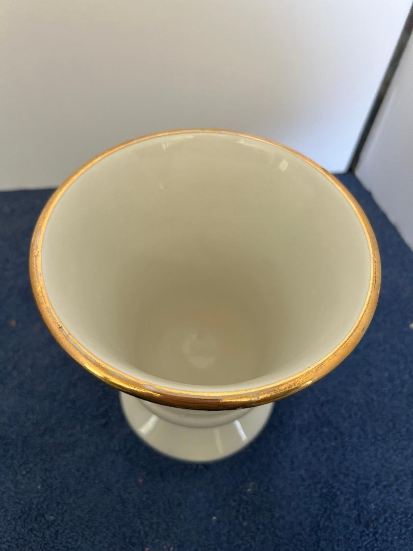 VINTAGE OWENS ILLINOIS PHARMACIST’S Ceramic with gold trim MORTAR ONLY 7″ tall