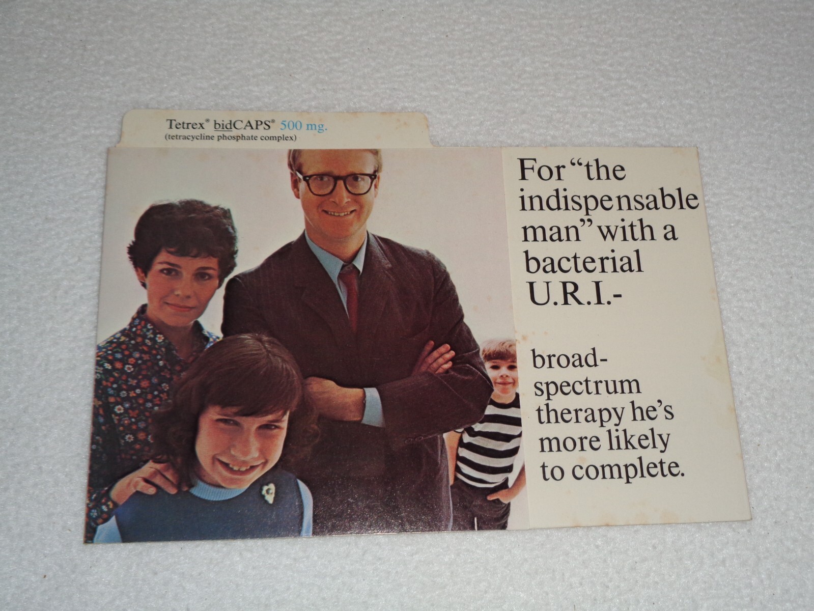 1968 Tetrex Medication Bacterial URI Rare Original Bristol Laboratories Pamphlet