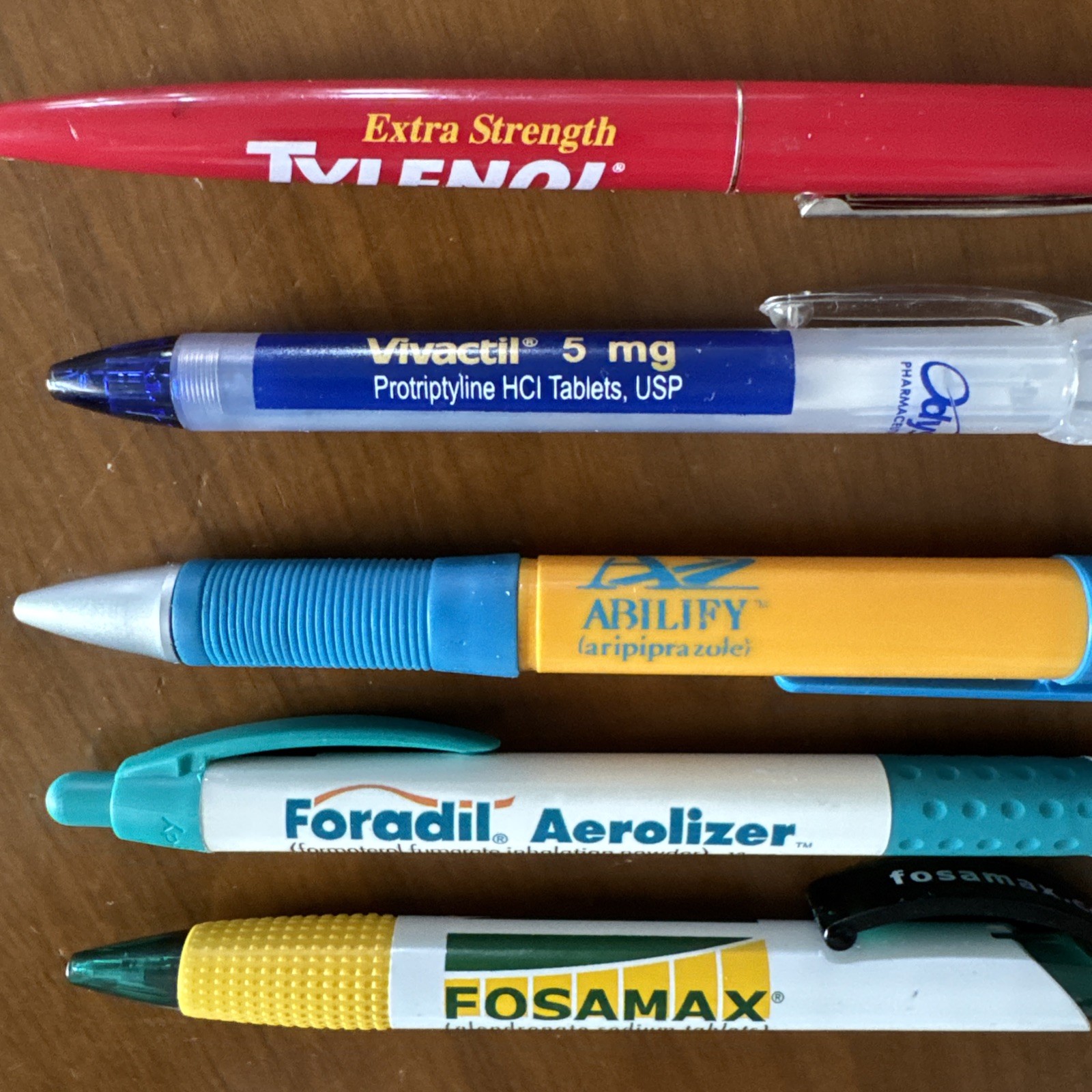 LOT OF 5 Unique Vintage Pharmaceutical Pens Drug Rep Promo Collectibles