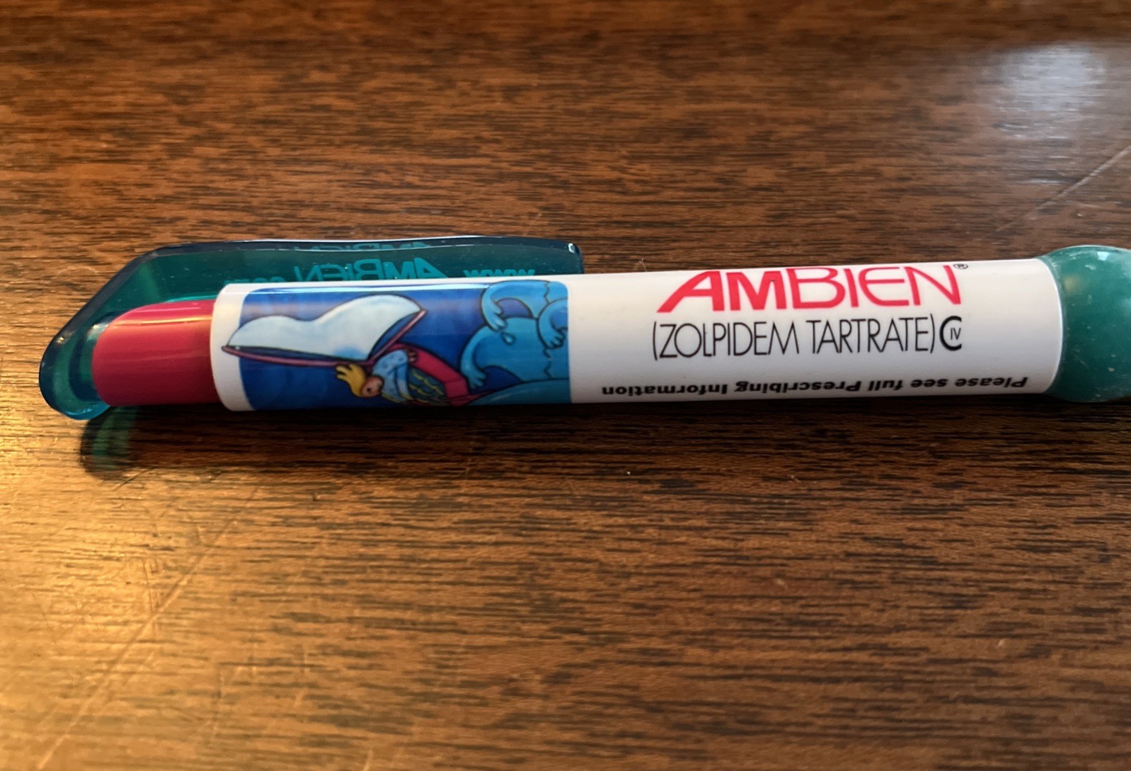 AMBIEN Medical Drug Rep Pharmaceutical Pens Working TEAL Gel Grip NIGHT Scene