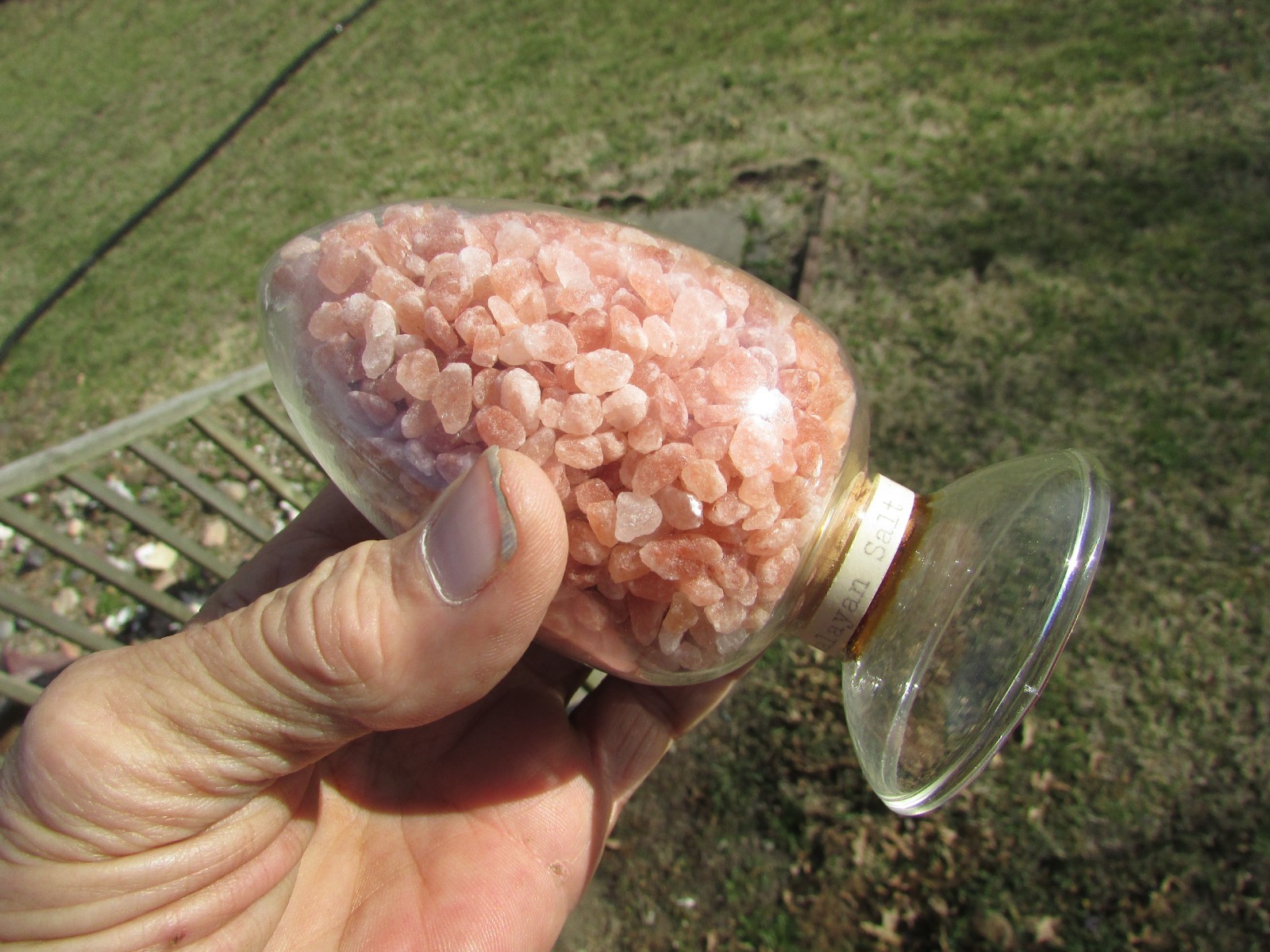 HIMALAYAN SALT Show Bottle DISPLAY Dome LABORATORY APOTHECARY SCIENCE Chemical !