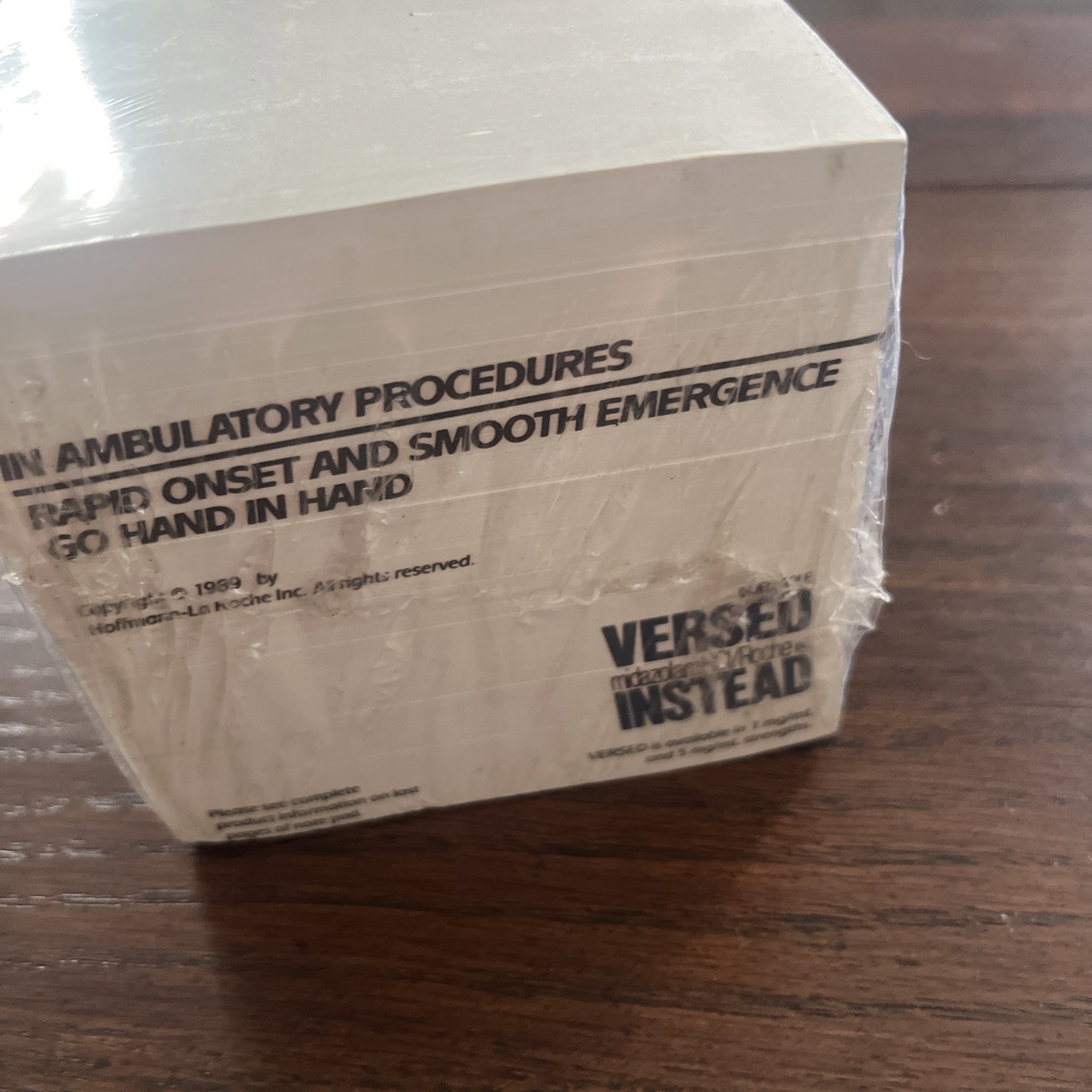 Rare Roche Laboratories Versed Note Pad Block Sealed New Pharmaceutical Promo