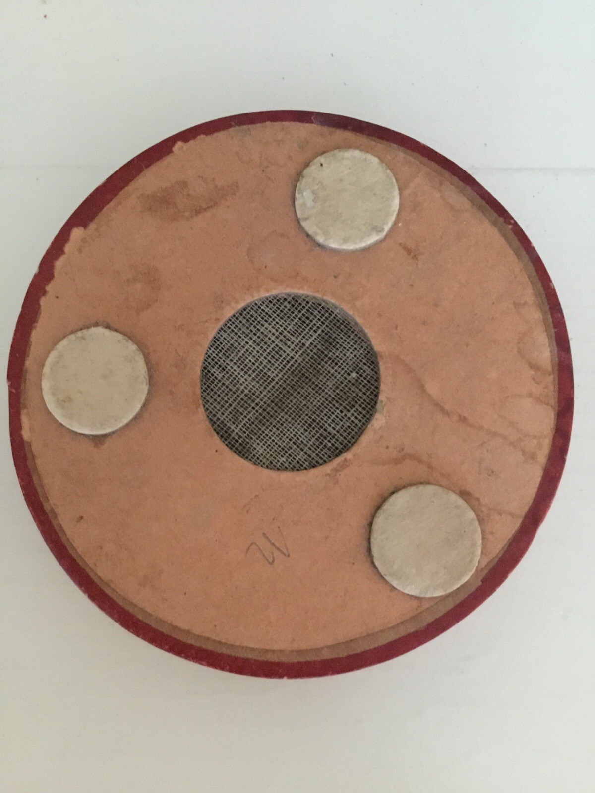 Vintage FRENCH Pharmacie Round Cardboard Container Red Silk Thirsty Worm Seeds!!