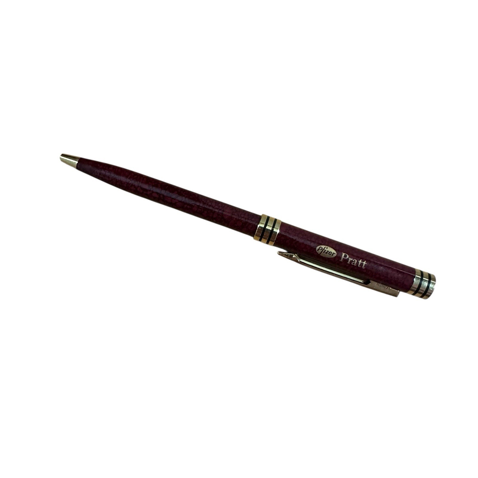 Burgundy Glucotrol Drug Rep Pharmaceutical Metal Pen Promo Vintage WORKS