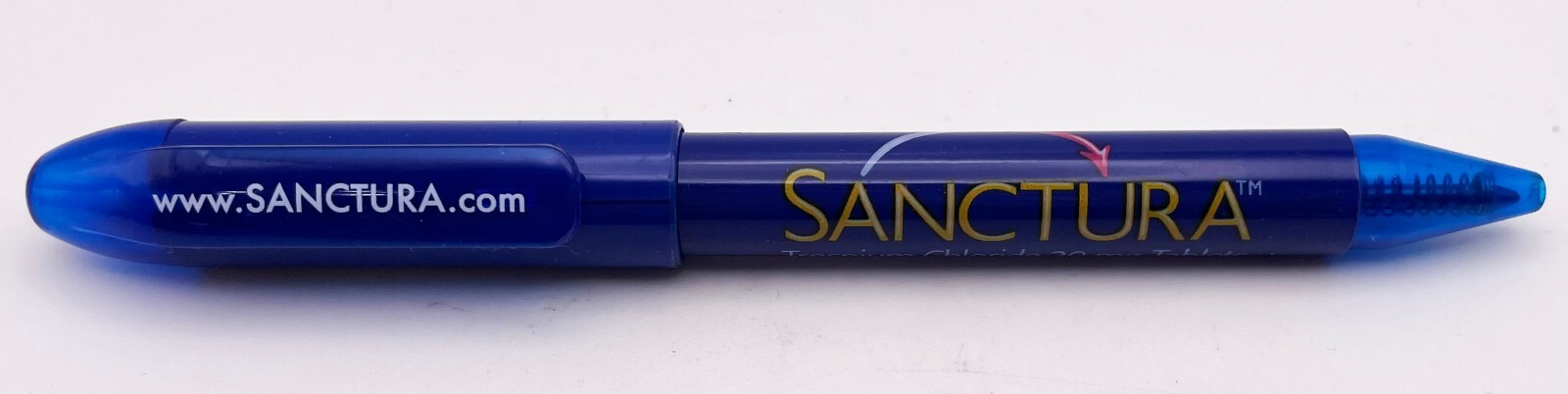 Sanctura Blue Pen Pharmaceutical Drug Rep Promo Plastic Black Ink WORKS