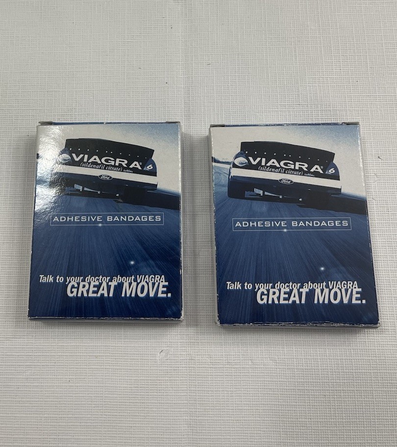 Pharmaceutical Drug Rep Promo Items Viagra Pharmacy Bandages 2 Boxes