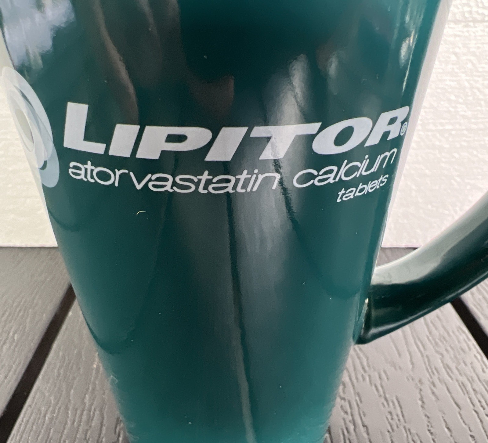Tall Teal Lipitor Mug Cup Drug Rep Pharmaceutical Promo Medical Advertising 16oz