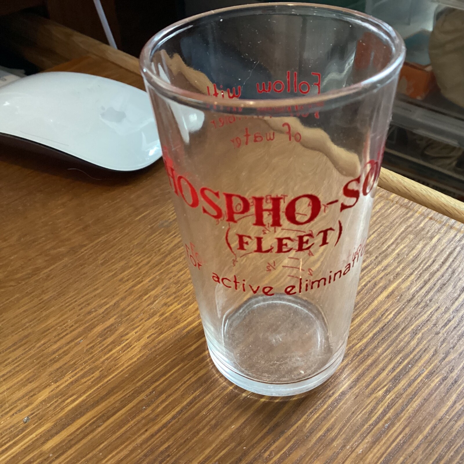 PHOSHO-SODA (FLEET) MEASURING GLASS TUMBLER –VINTAGE MEDICAL