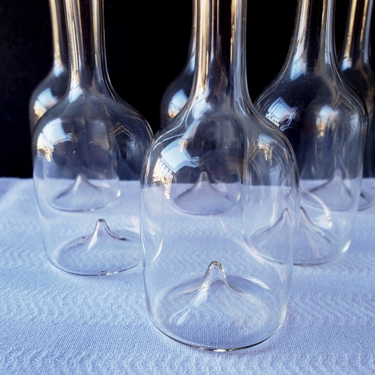 Set of 12 Vintage Hand Blown Mini Apothecary Laboratory Beakers Bottles