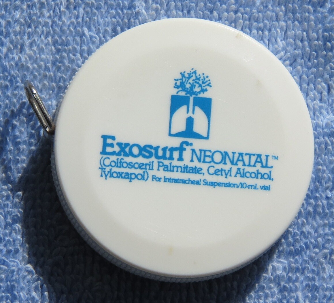 *RARE* Drug Rep Promotional NOS 1990 EXOSURF® NEONATAL Tailor Cloth Tape Measure