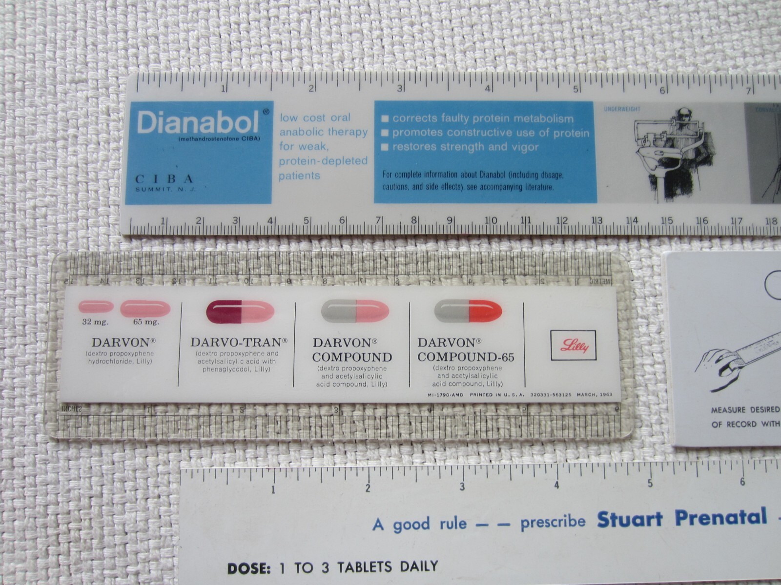 lot of 10 vintage PHARMACEUTICAL PHARMACY Promo DRUG ADVERTISEMENTS, 1961 to 70s