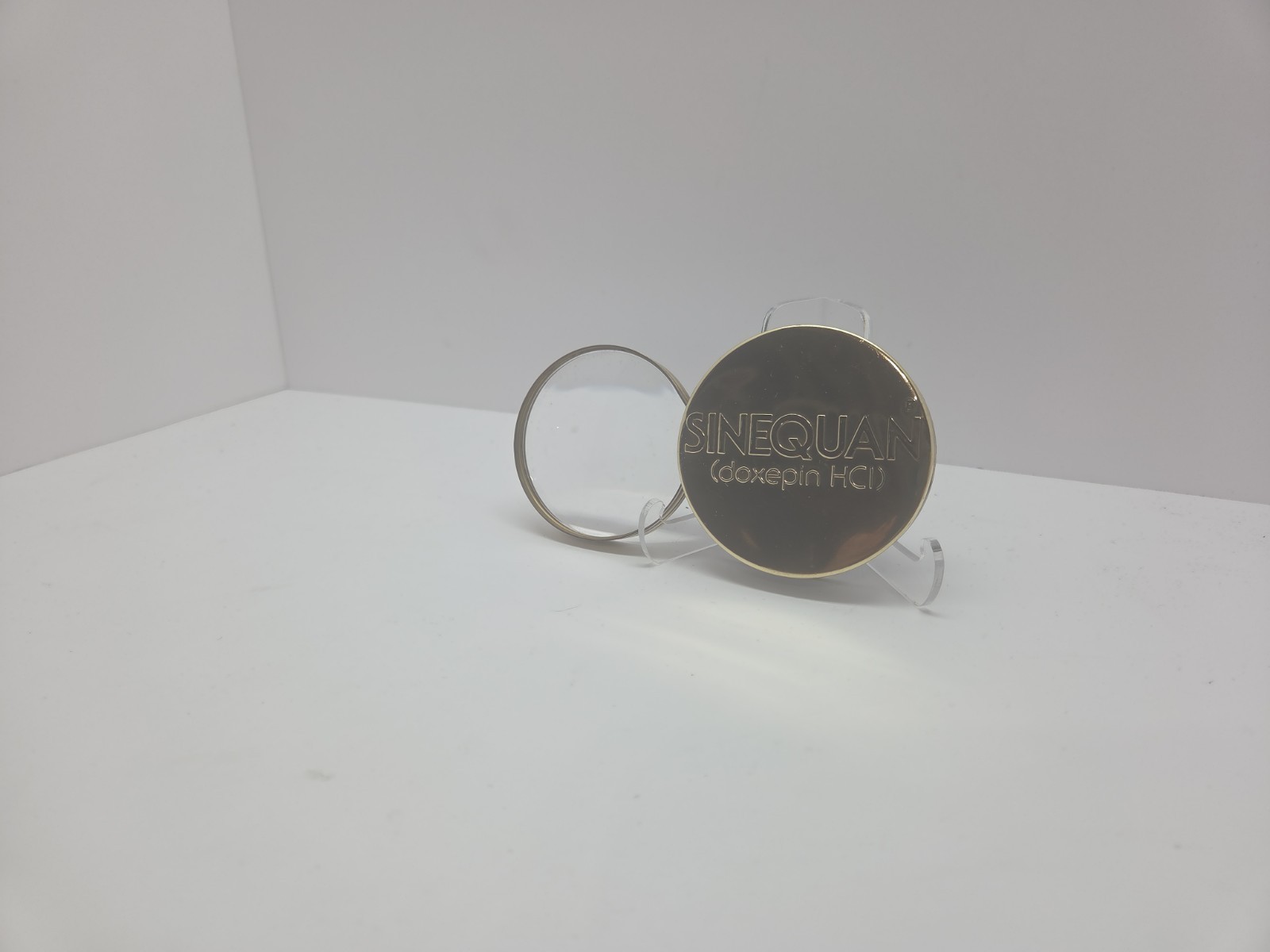 Vintage Sinequan Doxepin Drug Rep Brass Magnifying Glass