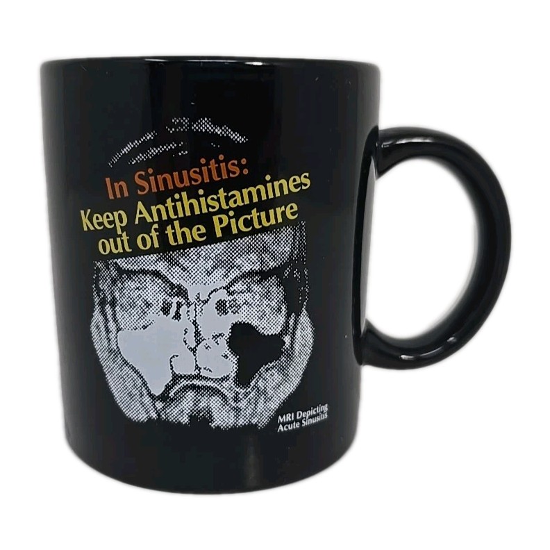 Entex LA PSE Black Coffee Mug Sinusitis MRI Image Pharmaceutical Drug Rep U237