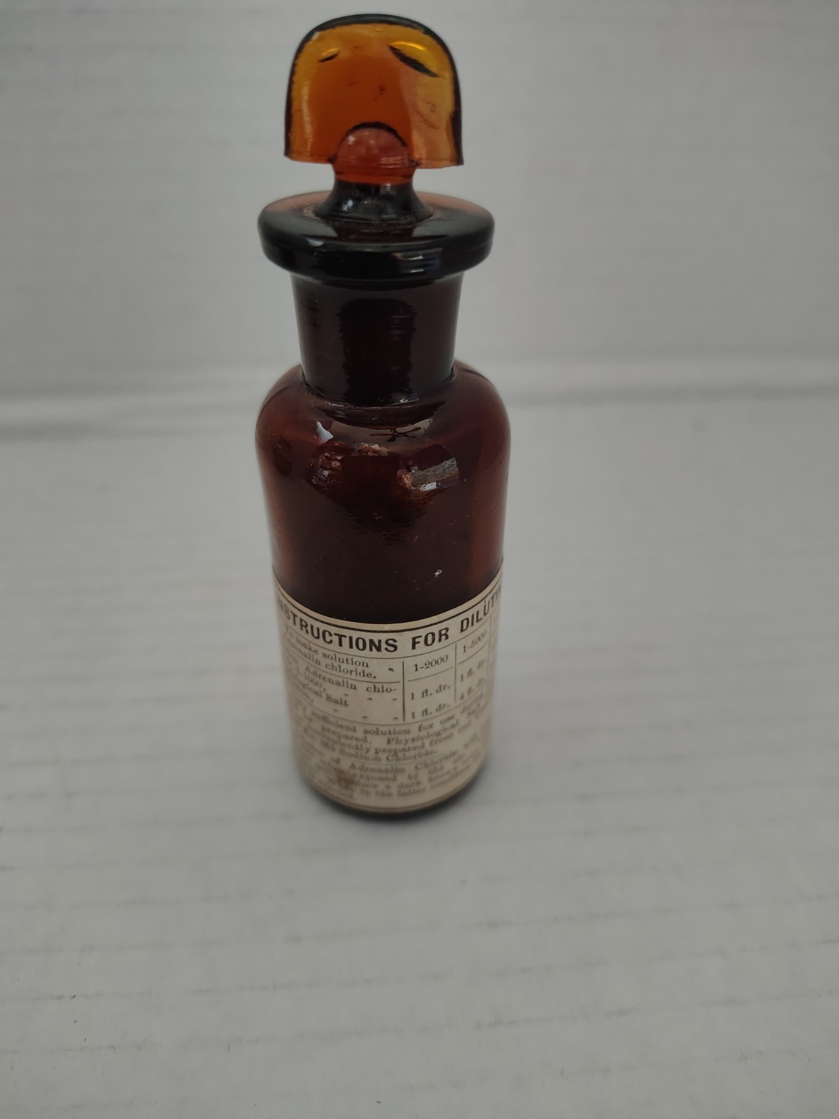 Antique Parke Davis Adrenalin Chloride Amber Glass Apothecary Medicine Bottle