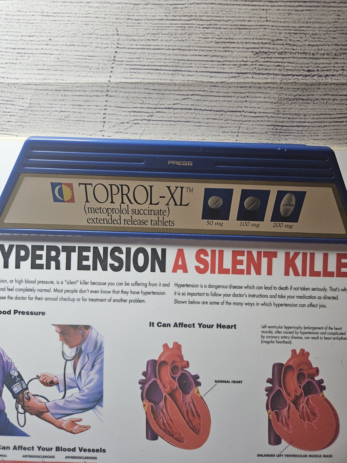 Vintage TOPROL-XL Pharmaceutical Promotional Clipboard – 1990s – RARE!