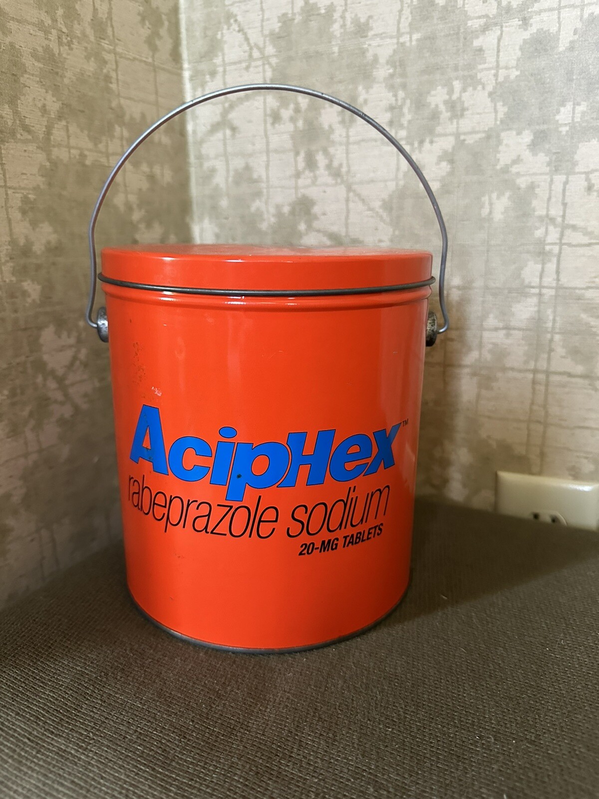 Rare Vintage Aciphex Drug Rep Advertising Tin 7.25” Tall