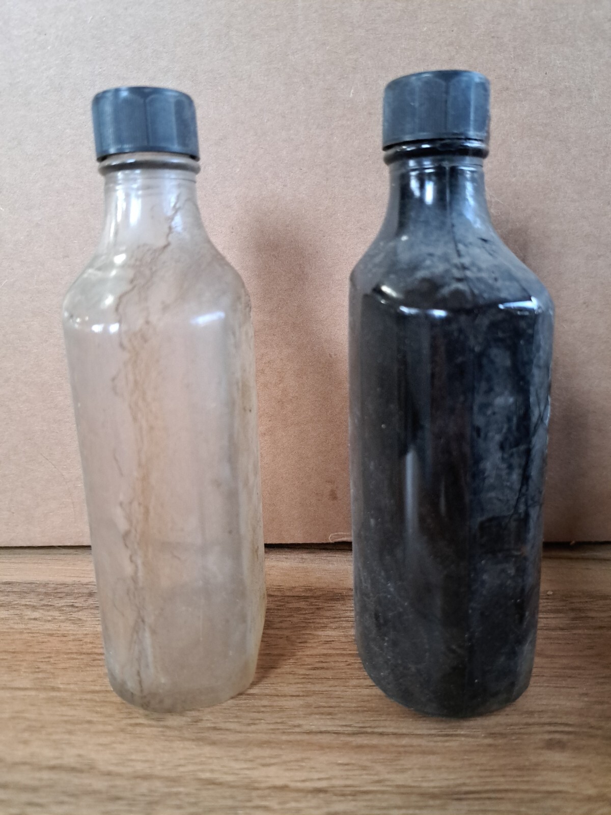 Pharmacy Apothecary Amber & Clear Glass 8oz Bottles. Owens