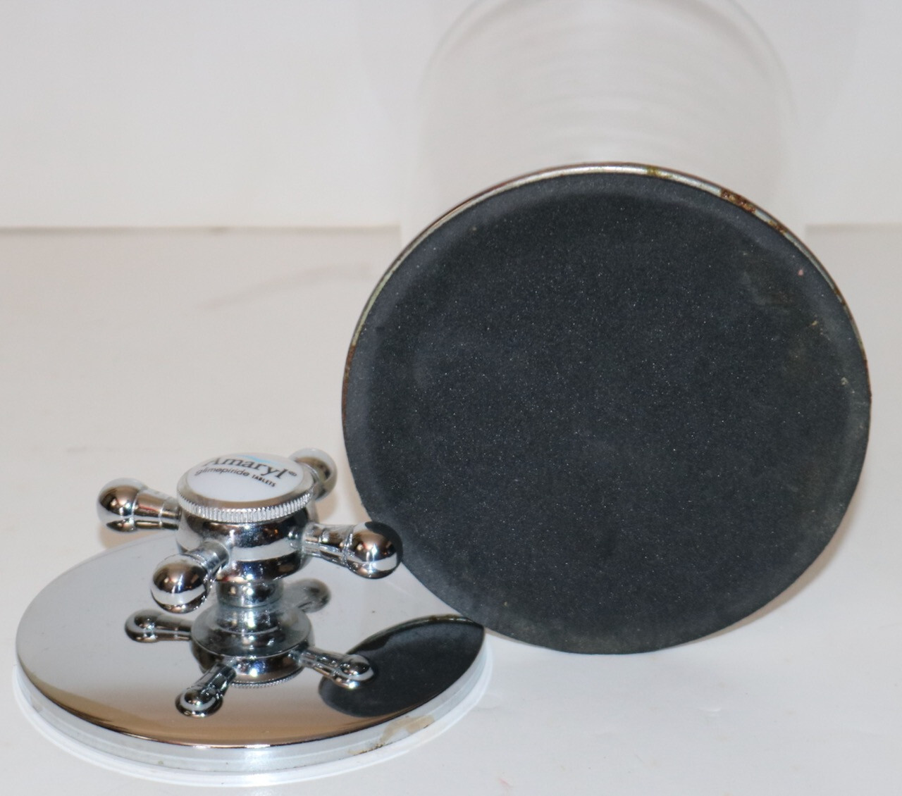 AMARYL pharmacy doctor promo lucite cotton ball holder
