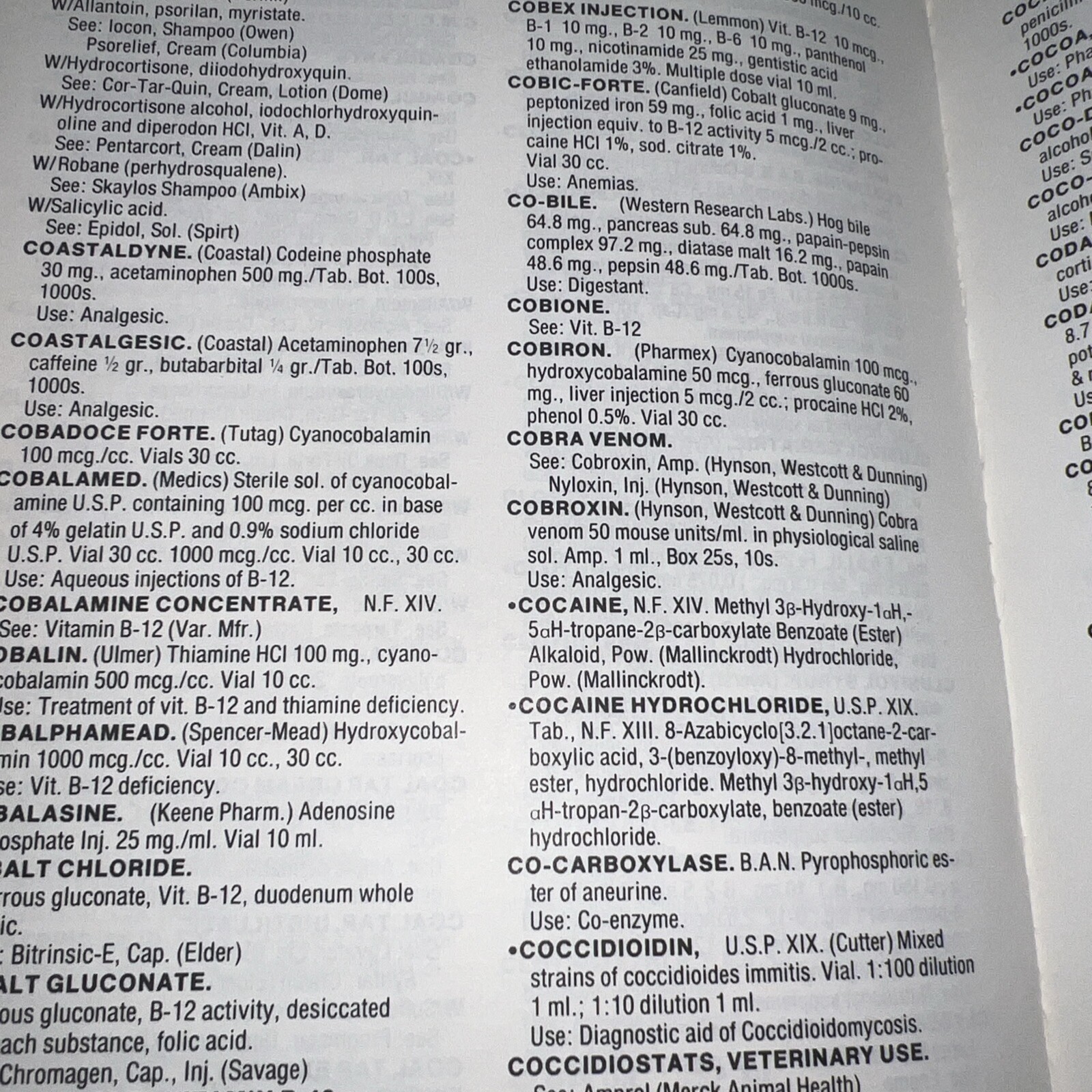 American Drug Index 1977 – Opium, Cocaine