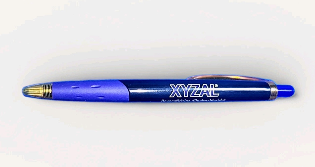Xyzal NEW *Papermate* Black Purple Drug Rep Ink PEN Pharmaceutical Collectible