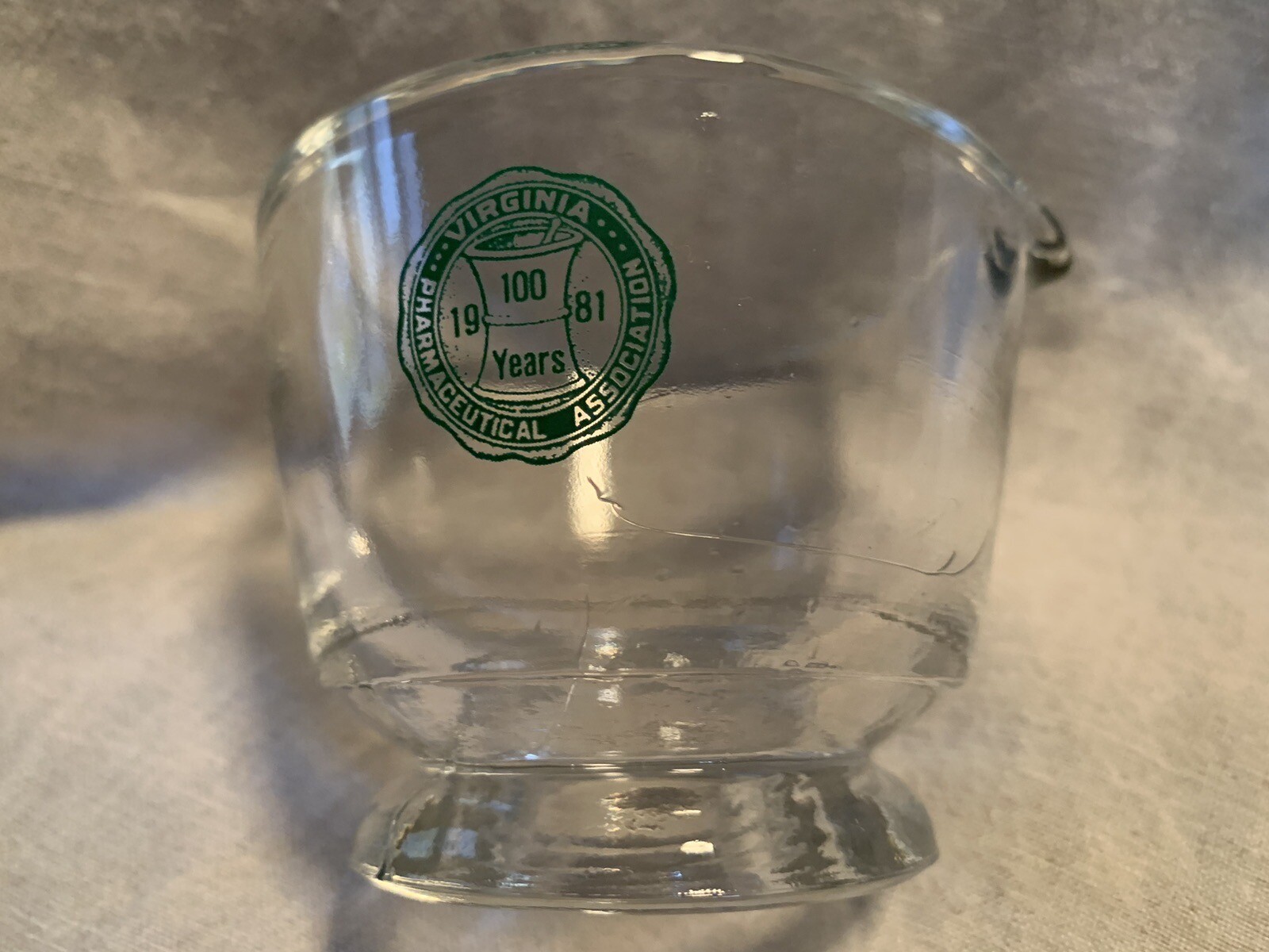 Virginia Pharmaceutical Association 100 Year Anniversary Glass Mortar And Pestle
